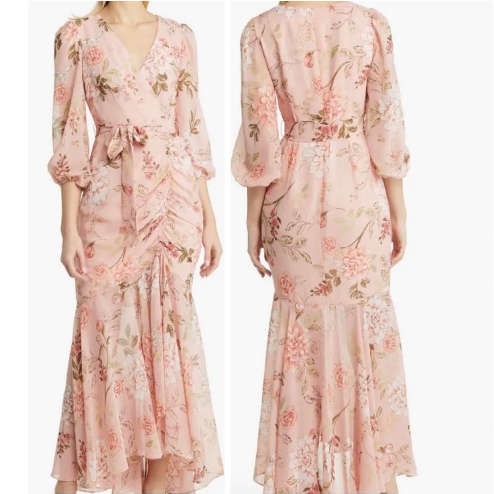 Eliza J Rushed Maxi Dress Boho Country Baby Doll Size 2 NWT